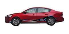 Fit For Ford Focus Graphics Flame Sticker Distorted Stripe Car Side Vinyl Decals