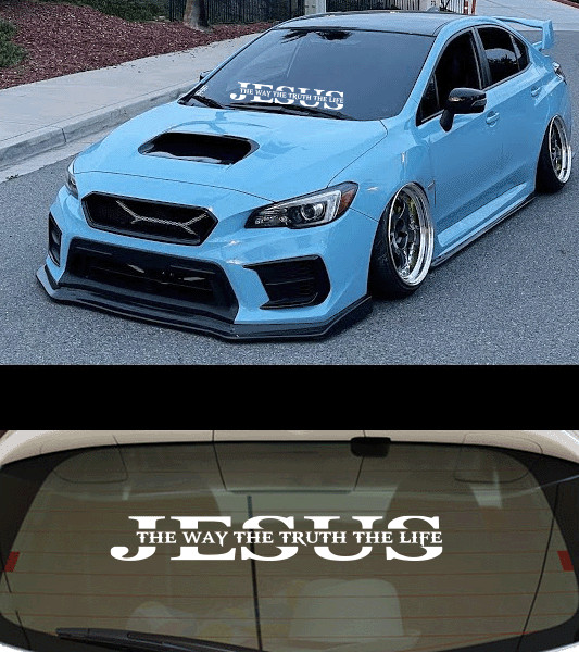 Jesus The Way Windshield Front/Back Decal Sticker Christian God Car Truck SUV A