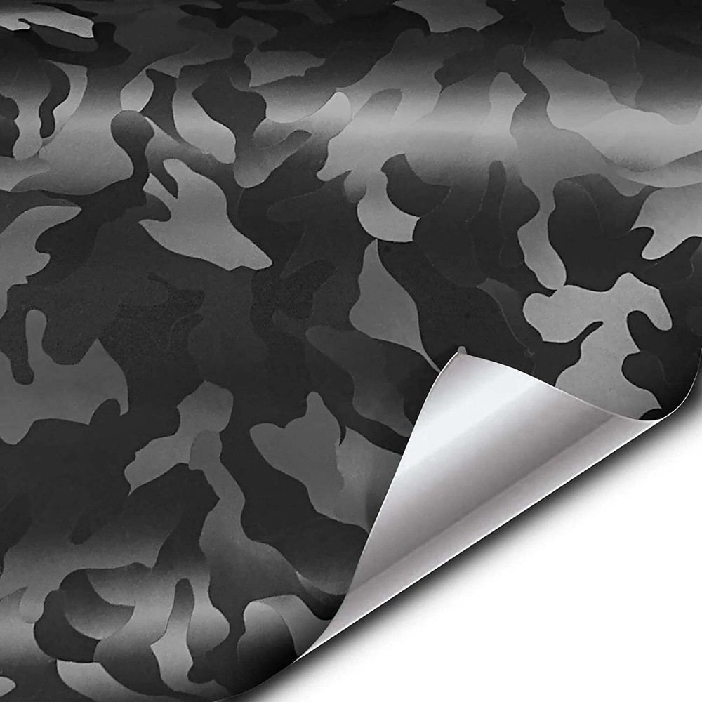 VVivid 2022 VVivid+ Black Stealth Medium Camo Vinyl Car Wrap Film | V504