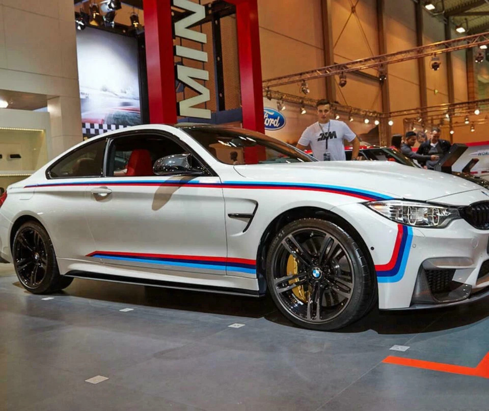Graphic Car Sticker For BMW M4 M Performance Waist Line Stripe Side Door Decals