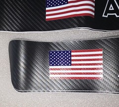Automobile Scratch & Scuff Decor Cover Decals Set of 5 America + Flag on Black