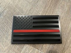 5″x 3″ American Black Metal Flag Emblem Sticker USA Thin Blue Line Thin Red Line