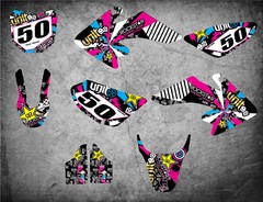 Custom Graphics Full Kit to Fit Honda CRF 50 2013 – 2018 RUSH STYLE stickers