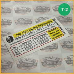 GM Number Information Tire Loading And Trailer Loading Sticker Replica