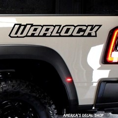 OEM Warlock Upper Bedside Decals New 2PC Set Universal Fits All Truck Models 30”