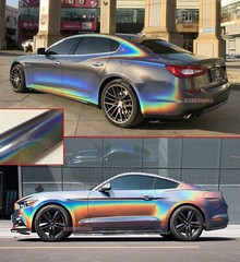 Chameleon Pearl Gloss Strips Satin Chrome Rainbow Car Vinyl Wrap Sticker Grey US