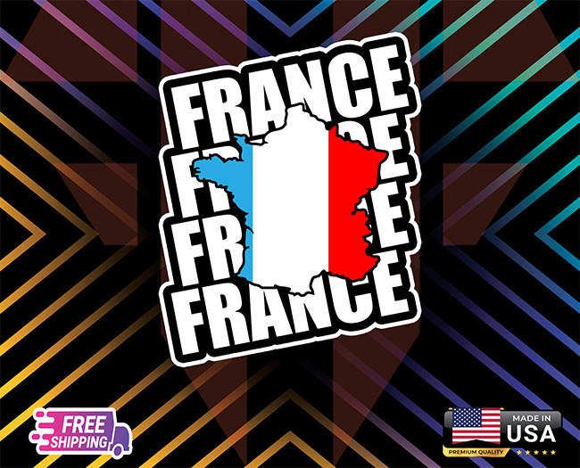 FRANCE COUNTRY FLAG,DECAL, LAMINATED 6 YR VINYL (FREE GIFT) TRUCK, CAR, WALL ETC