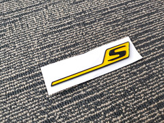 Gloss Black Yellow AMG S Badge Trunk Emblem Sticker GLC63 GLE63 C63 E63 CLA45 GT