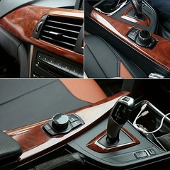 Car Interior Wood Grain Textured Glossy Vinyl Wrap Sticker DIY Decal Sheet Film