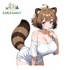 EARLFAMILY 5.1″ Furry Girl Car Stickers Funny Creative Fashionable Decoration