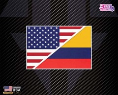 USA COLOMBIA MAP FLAG COUNTRY DECAL STICKER FLAG LAMINATED FREE GIFT