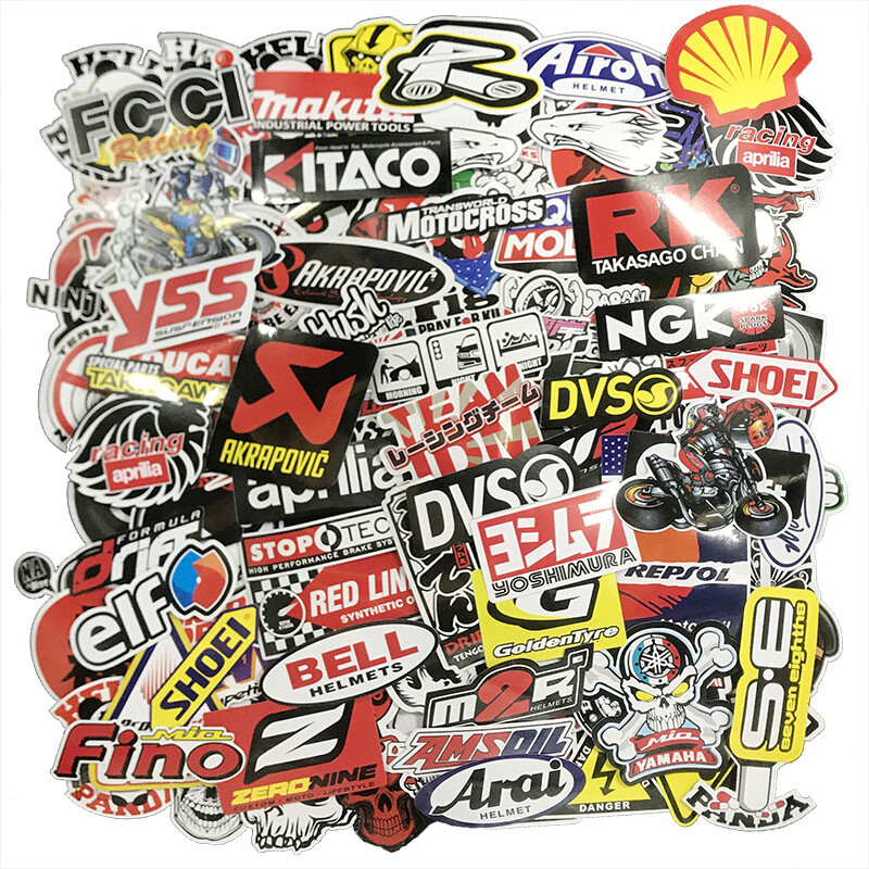 120Pcs Mixed Stickers Motocross Motorcycle Car ATV UTV Racing Helmet Decals Lot