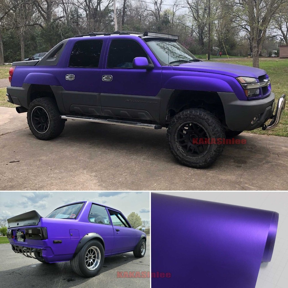 Purple Flexible Whole Car Wrap Satin Matte Chrome Vinyl Upgrade Metal Sticker AX