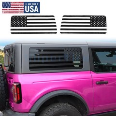 For Ford Bronco 2021+ USA Flag Rear Window Sticker Decal Trim Vinyls 2Door