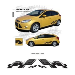 “Scatter” Ford Focus 2011 up Body Side Graphic Kit – Matte Black