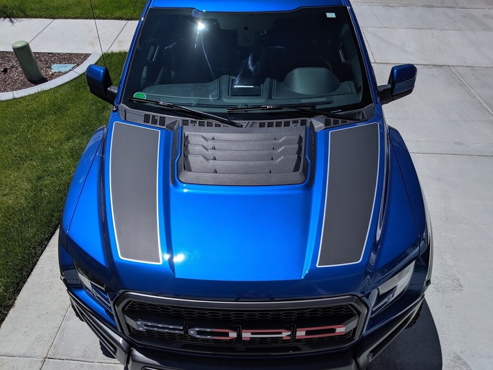 2018 Ford Raptor Dual Hood Stripes With Pinstripes Vinyl Graphics Decals 2020