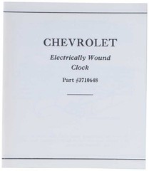 1958-62 Chevrolet Electric Clock Instruction Folder (OE#3710648)