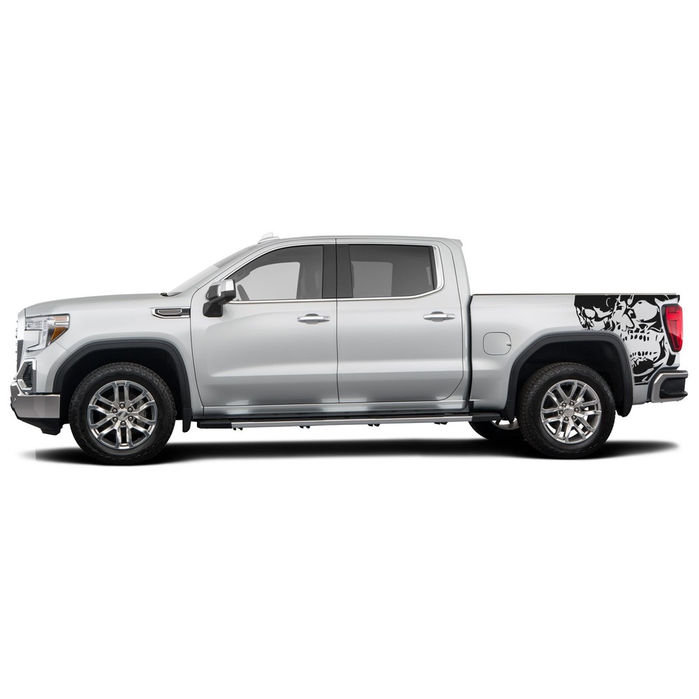 Back side skull graphics stickers decal compatible with GMC Sierra