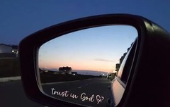 Trust In God Jesus Rearview Mirror Sticker Decal Pastel Metallic Free Shipping