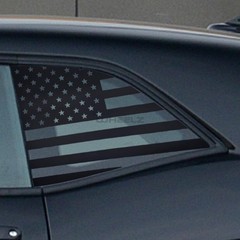 Quarter Window Black USA Flag Decal Sticker Trim Fit Dodge Challenger 2008-2022