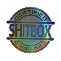 CERTIFIED SHITBOX Multicolor Holographic Rainbow Metallic 3” Vinyl Decal Sticker
