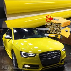 60″ x 60″ Super Gloss Yellow Vinyl Film Wrap Sticker Air Bubble Free 5ft x 5ft