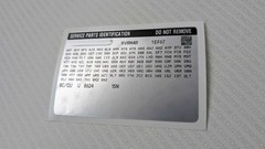 GM 1997 Replica Duplicate SPI SERVICE PARTS IDENTIFICATION Label Sticker