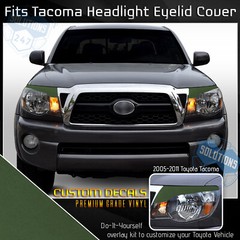 For 2005-2011 Toyota Tacoma Headlight Cover Eyelid Overlay Decals – Flat Matte