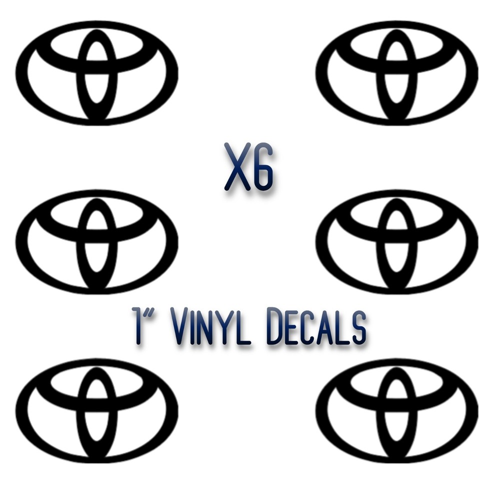 (6) 1″ Toyota Logo Vinyl Wheel Decal Camry Celica Car Sticker FREE SHIPPING