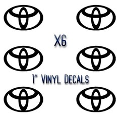 (6) 1″ Toyota Logo Vinyl Wheel Decal Camry Celica Car Sticker FREE SHIPPING