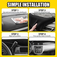 Black Dash Cover Mat for 2006-13 Chevrolet Impala Dashboard Pad Protection 1-5X