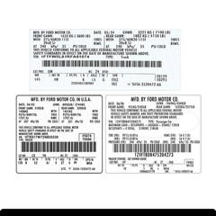 Ford F-350 Door VIN MFD Label Replacement Custom OEM Jamb Sticker