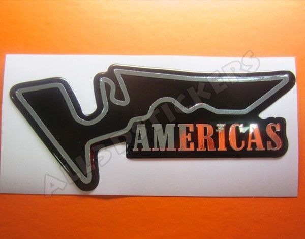 3D Sticker Resin Domed Americas Circuit 14×6 cm (5.51×2.36 “) Adhesive Decal