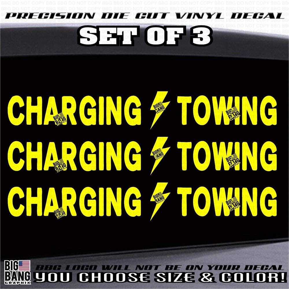 TOW TRUCK EV Charging / Towing Vinyl Decal Sticker Wrecker Business Advertising