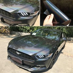 65FT – Full Car SUV Wrap Iridescence Rainbow Pearl Glossy Vinyl Sticker Black US