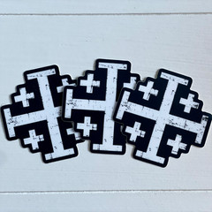 Jerusalem Cross Die Cut Window Decal Sticker For Truck Or Jeep