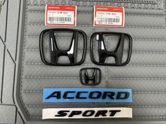 5pcs SPORT Letter Nameplate Front Rear Wheel Emblem Black For Accord 2018-2022