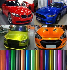 Metallic Glossy Vinyl Film Car Color Change Wrap Graphics Sticker Decal 3 Layers