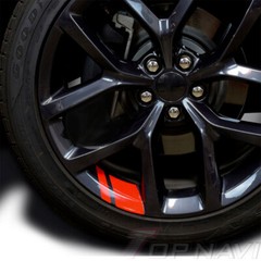 6 PCS Reflective Car Wheel Sticker Accessories Red Car Body Moldings for 18″-21″