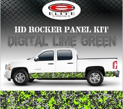 Digital Lime Green Rocker Panel Graphic Decal Wrap Truck SUV – 12″ x 24FT