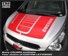 Chevrolet Spark 2013 2014 2015 Hood Stripes with Custom Lettering (Choose Color)