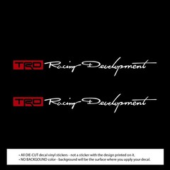 Pair TRD Racing Development Signature Script Decal Vinyl Stickers for Toyota Car