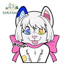 EARLFAMILY 5.1″ Cute Furry Creative Funny Cartoon Car Decals Tank Cap Stickers