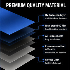 5ft x 50ft Matte Chrome Blue Car Wrap Ultra Smooth No Orange Peel Air Release