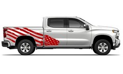 Side big US flag graphics stickers decal compatible with Chevrolet Silverado