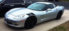 Double Bar Hood Fender Hash Stripes Decals 3M Vinyl Graphic Chevy Corvette C6