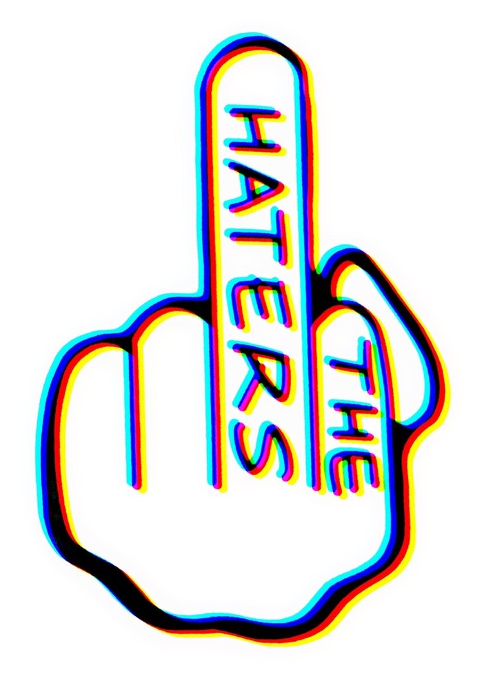 4” F Haters Sticker Glitch Style Decal Helmet Hard Hat Tool Box Funny Labor