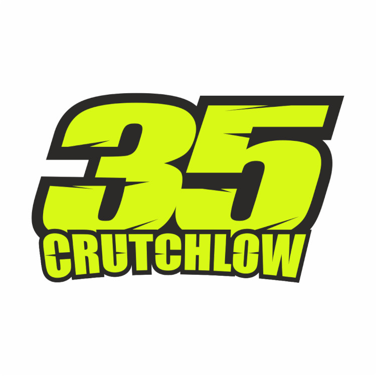 Gloss Laminate sticker number 35Crutchlow for rider Cal Crutchlow Medium pair