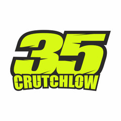 Gloss Laminate sticker number 35Crutchlow for rider Cal Crutchlow Medium pair