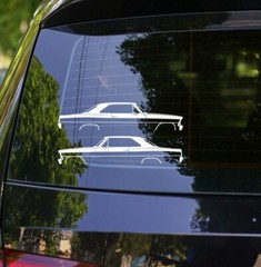 2x Classic Car Silhouette Decal Stickers for Chevrolet Nova 2nd gen 66-67 Coupe